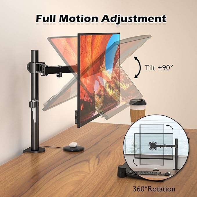 Support de bureau pour bras d'écran unique BONTEC MDM 001B - Image 3