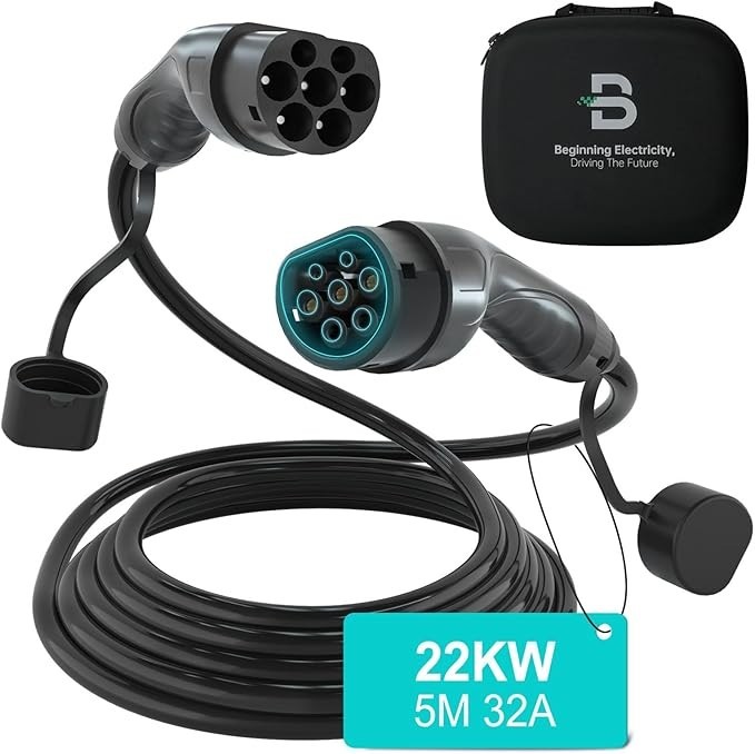 Câble de recharge Type 2 à CCS2│22 kW 32 A│5 mètres│3 phases│BENY BCG-B32-TL2