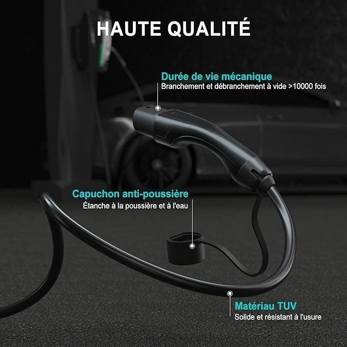 Câble de recharge Type 2 à CCS2│22 kW 32 A│5 mètres│3 phases│BENY BCG-B32-TL2 - Image 3