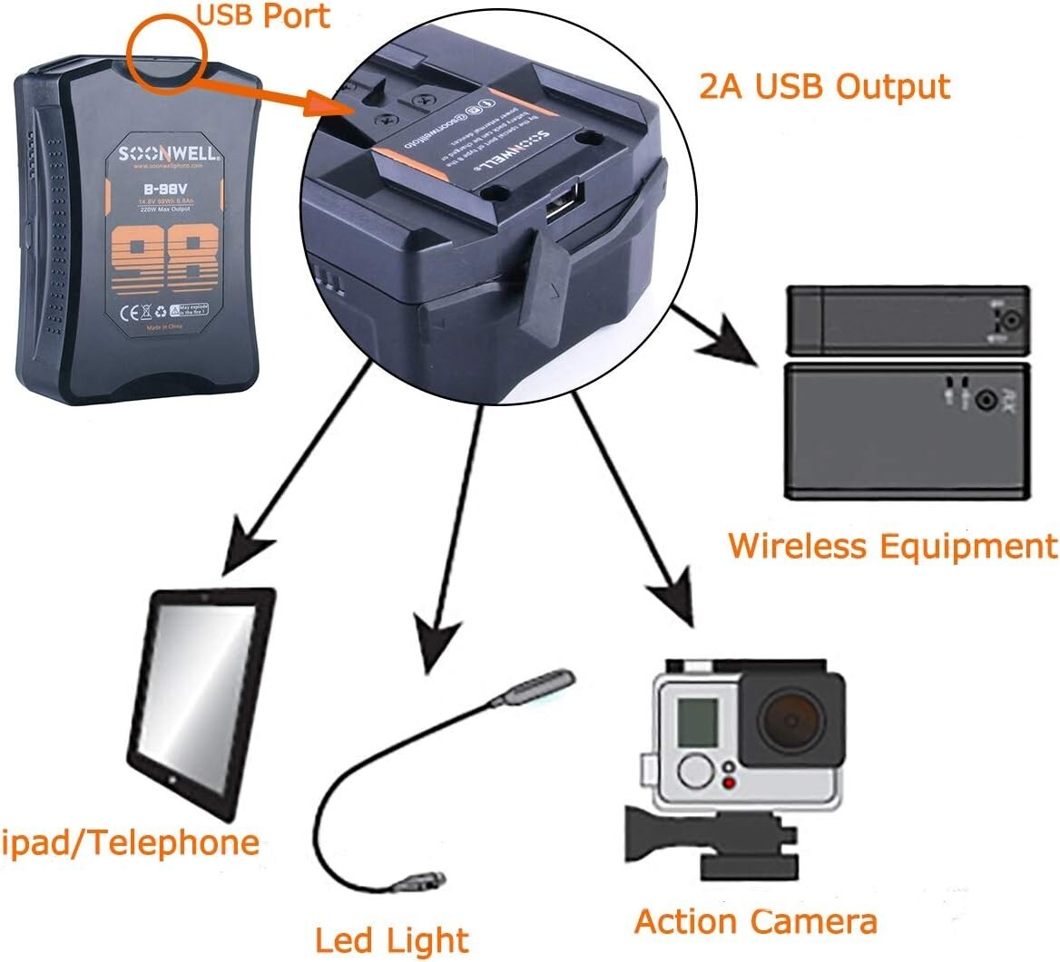 Batterie Lithium Rechargeable│SOONWELL│Cinéma & Audiovisuel│Vidéo│B98│14,8 V - Image 5
