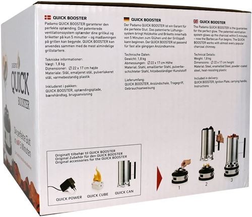 Allume-charbon pour Barbecue│Padamo│Booster rapide│22 x 22 x 17cm│Argenté - Image 3