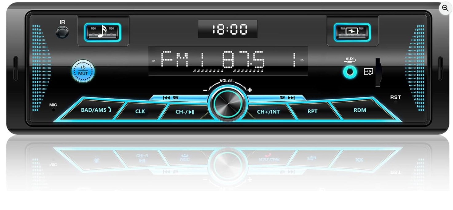Autoradio RDS│Bluetooth 5.0│écran LCD│7 couleurs│FM/AM│USB│SD│AUX│TF│4x65W