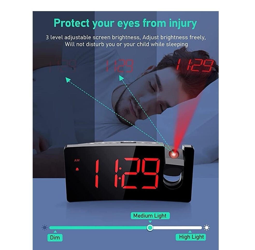 Réveil |LED Projection| Alarm Clock |Model HM472A - Image 5