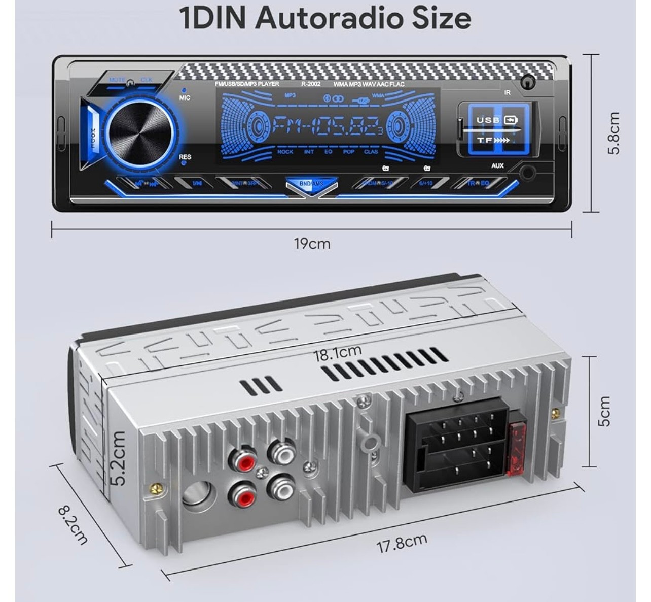 DAZZMO│RDS Autoradio N-2002│ Bluetooth 5.0│ 1 DIN Mains-libres USB/TF 7 Couleurs - Image 4