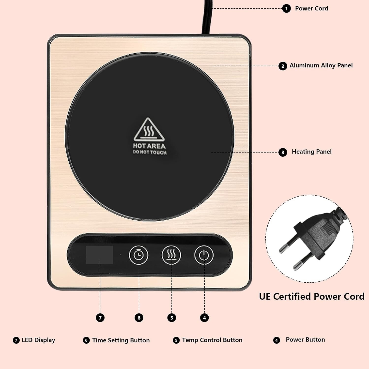 Chauffe-Tasse à café|Intelligent|pour la Maison|Prise UE|36W|220V - Image 10