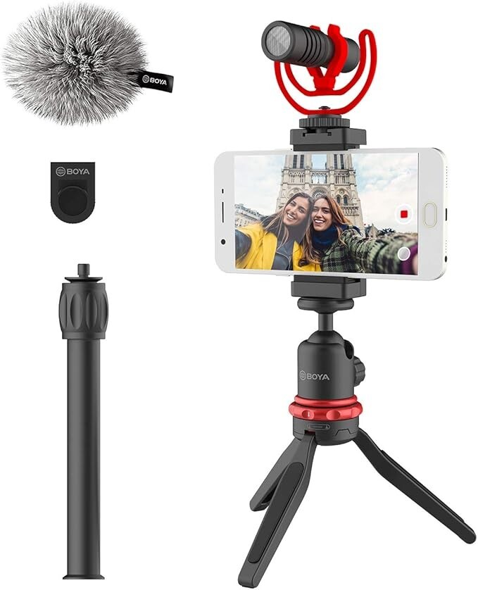 Smartphone Video kit｜Mini trépied + Tube d'extension + Microphone