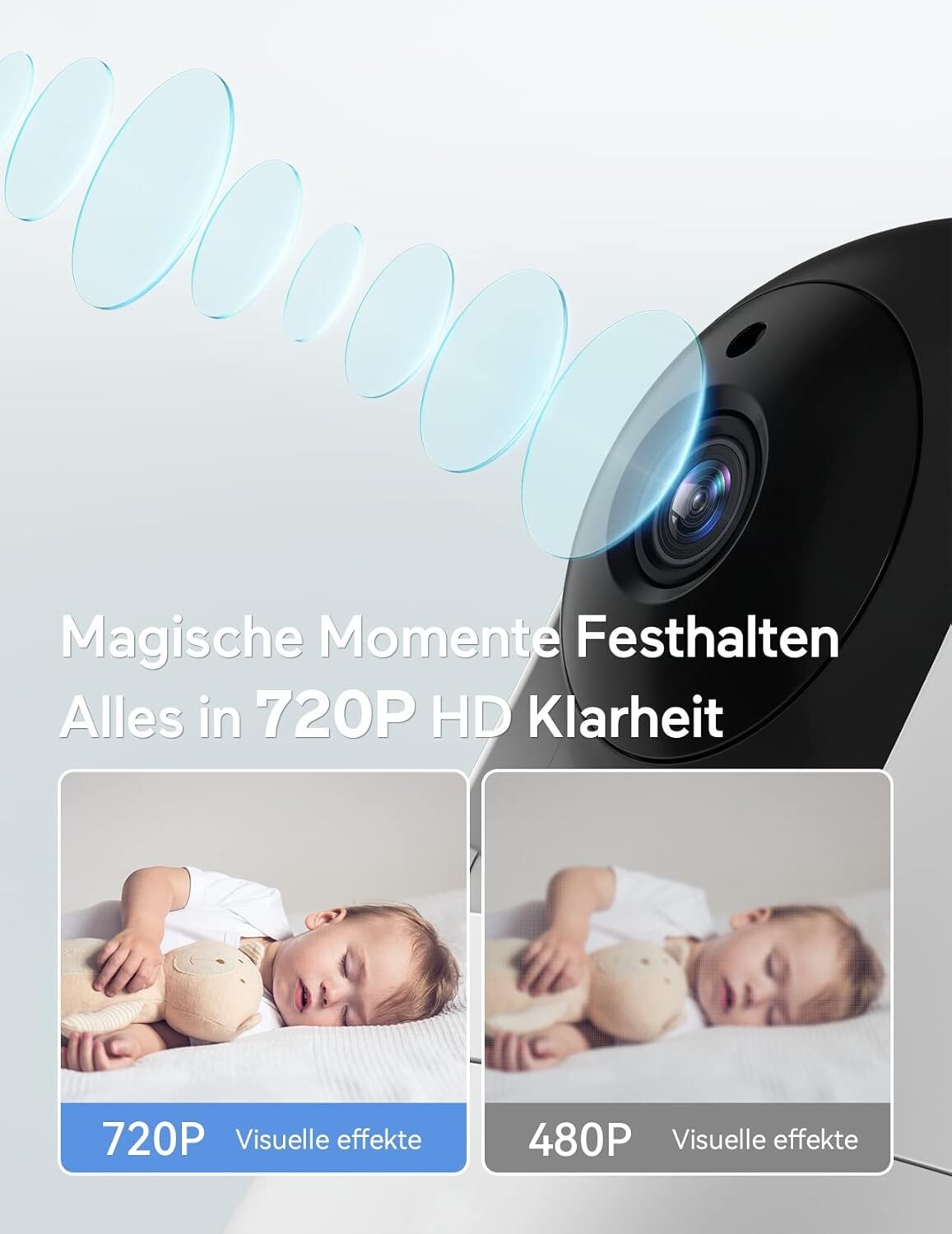 Moniteur vidéo pour bébé|Babyphone avec caméra & audio|5" 720P|BABYCOZY - Image 3