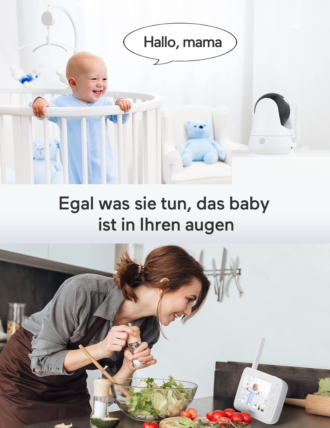 Moniteur vidéo pour bébé|Babyphone avec caméra & audio|5" 720P|BABYCOZY - Image 6