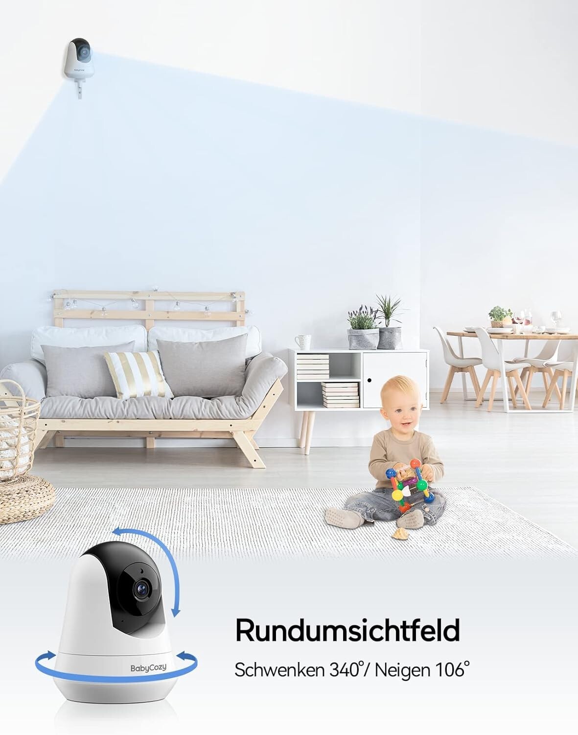 Moniteur vidéo pour bébé|Babyphone avec caméra & audio|5" 720P|BABYCOZY - Image 7
