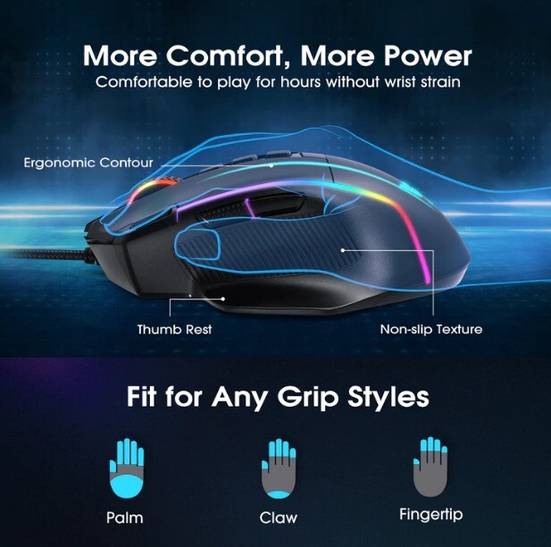 Souris de jeu| RVB filaire| VicTsing |avec 10 boutons programmables - Image 2
