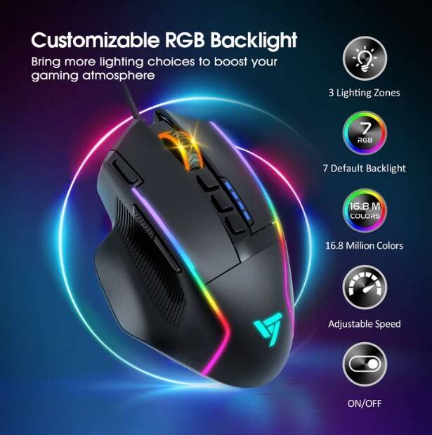 Souris de jeu| RVB filaire| VicTsing |avec 10 boutons programmables - Image 4