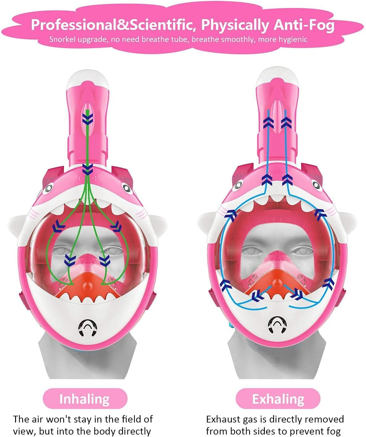 Masque de plongée|pour enfant|Motif requin|180 ° de vision|+ accessoires|SECOOL - Image 5