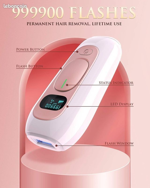 Épilateur IPL à lumière pulsée │990 000 flashes│5 niveaux│Épilation intégrale - Image 2