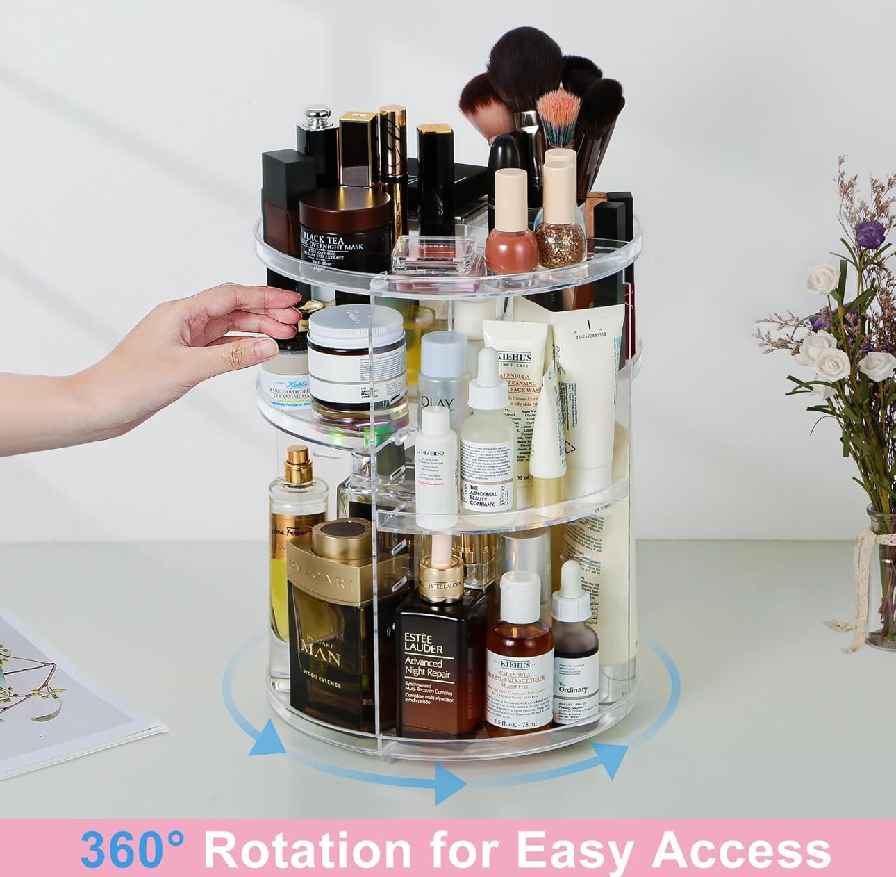 Organisateur de maquillage|Rotatif à 360°|Rangement|Maquillage|UZHNOE - Image 2