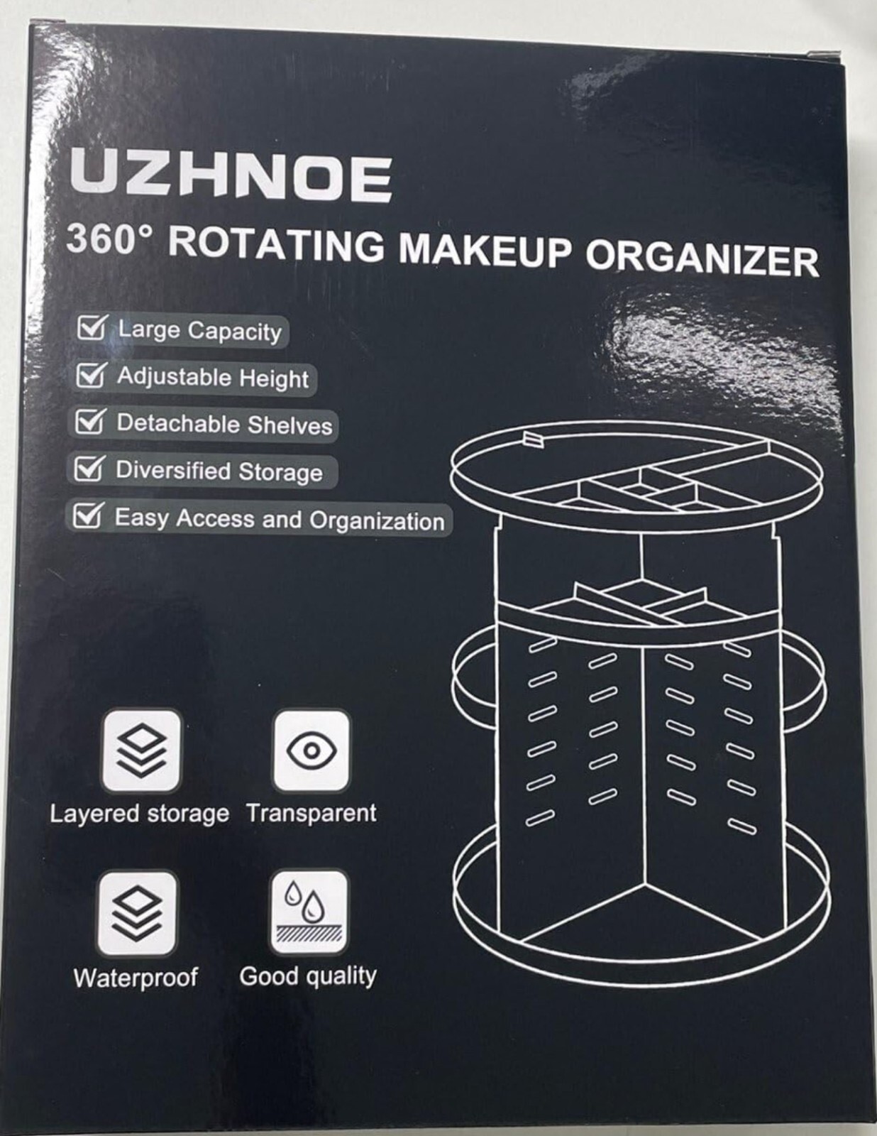 Organisateur de maquillage|Rotatif à 360°|Rangement|Maquillage|UZHNOE - Image 11