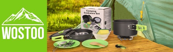 Kit Camping, Kit de casseroles et accessoires Camping, WOSTOO 2 /3 personnes - Image 8