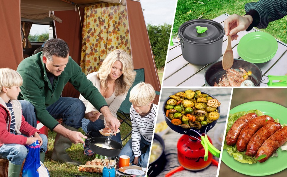 Kit Camping, Kit de casseroles et accessoires Camping, WOSTOO 2 /3 personnes - Image 9