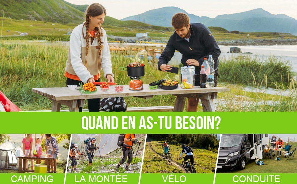 Kit Camping, Kit de casseroles et accessoires Camping, WOSTOO 2 /3 personnes - Image 11