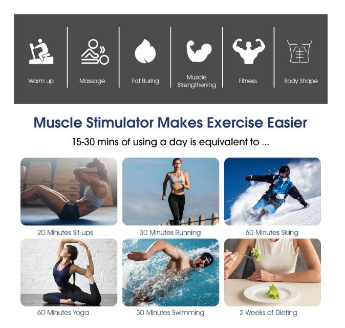 Stimulateur musculaire EMS│Polyvalent│Ceinture électrostimulation│Bras│Jambes - Image 5