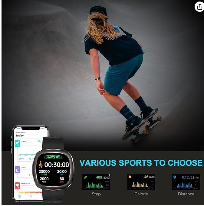 Montre connectée homme femme GPS santé sport oxygène sommeil musique Skykinger - Image 8