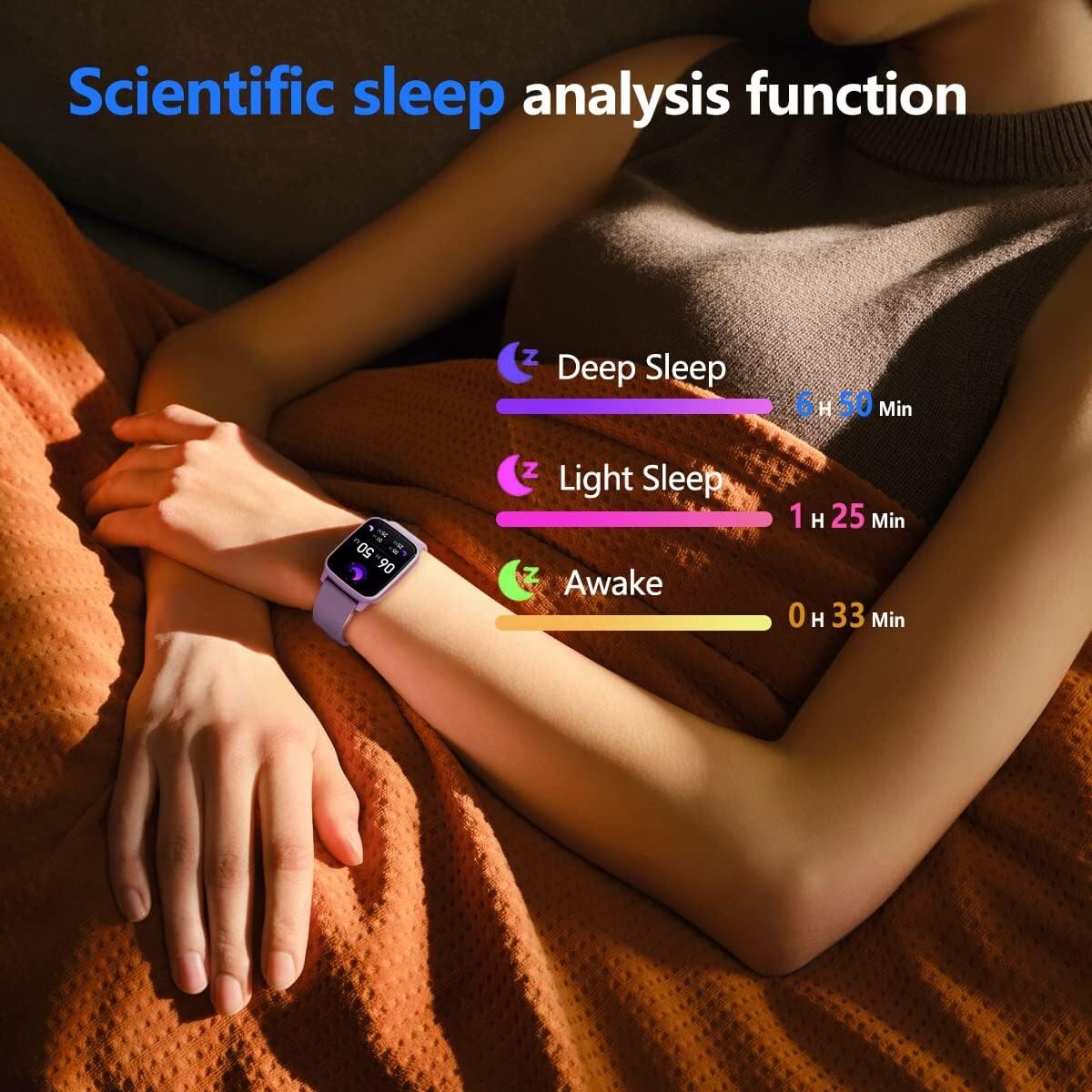 Montre connectée FITVII avec moniteur de pression artérielle, de fréquence cardi - Image 5