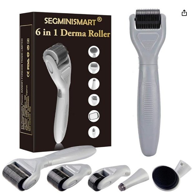 Derma roller │6 en 1 kit│ , rouleau │micro aiguilles │ régénération peau