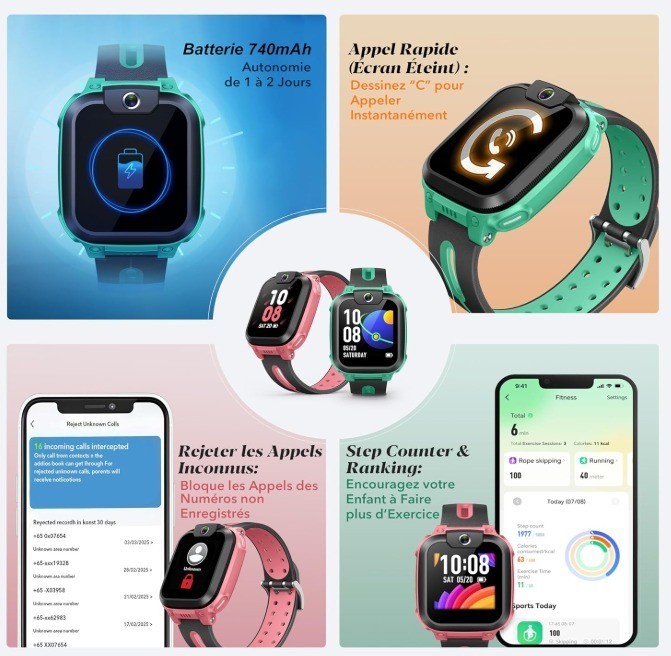 Montre connectée pour enfants│ Imoo │ Z1│ 4G vidéo│ et appels téléphoniques - Image 3