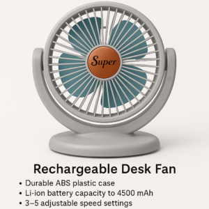 Ventilateur de Bureau│USB │Rechargeable│Batterie Li-ion