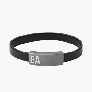 Bracelet｜ Emporio Armani｜ en cuir noir｜Homme