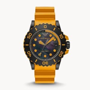 Montre｜ à Quartz analogique Acqua ｜de Couleur Orange ｜Bracelet en Caoutchouc