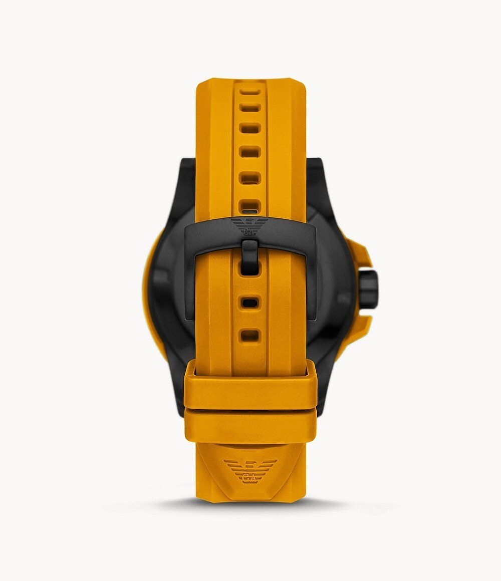 Montre| à Quartz analogique Acqua |de Couleur Orange |Bracelet en Caoutchouc - Image 3