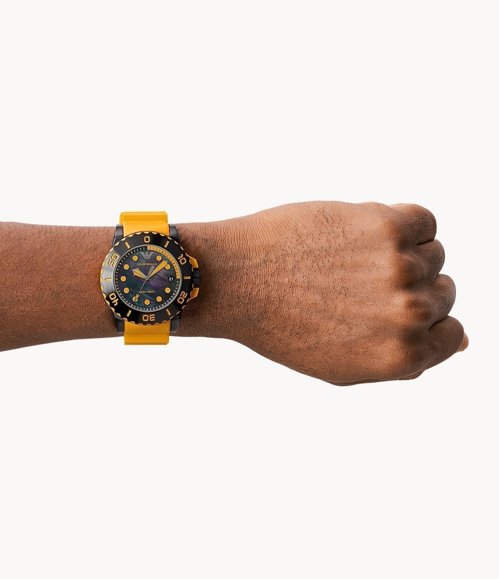 Montre| à Quartz analogique Acqua |de Couleur Orange |Bracelet en Caoutchouc - Image 4