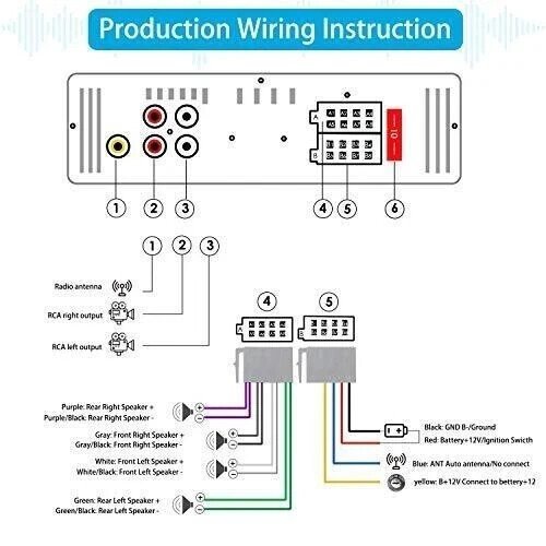 Autoradio 1DIN Voiture MP3 USB AM FM Écran LCD Télécommande Noir - Image 5