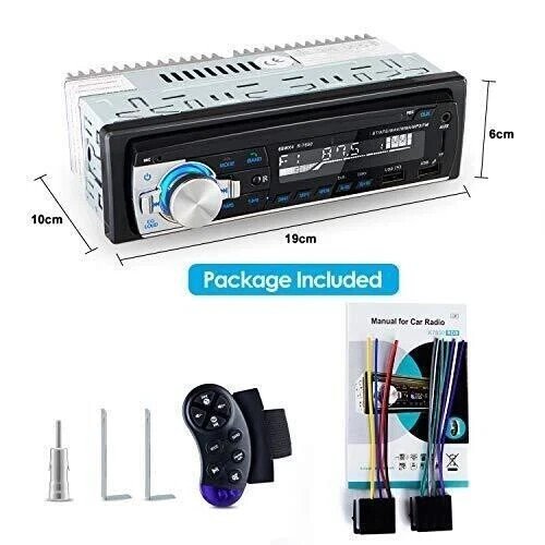 Autoradio 1DIN Voiture MP3 USB AM FM Écran LCD Télécommande Noir - Image 7