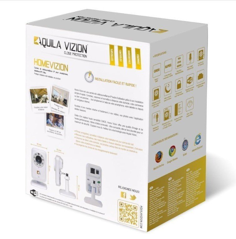 Caméra IP WiFi Intérieure Aquila Vizion HomeVizion Vision Nocturne 640x480 - Image 5