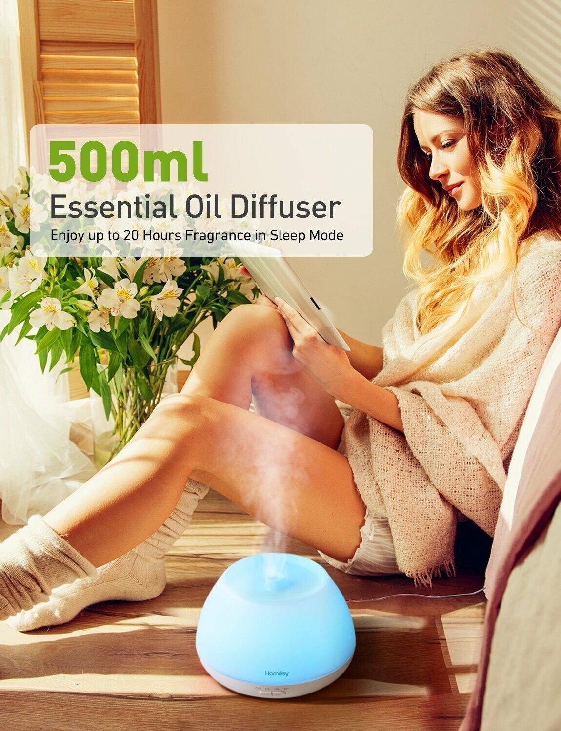 Aroma Diffuser Homàsy 500 ml - Diffuseur d'Arômes - Image 4