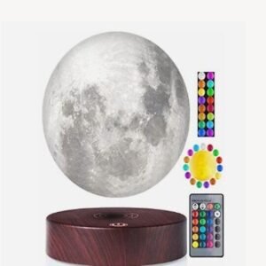 Lampe Lune Lévitante 3D VGAzer Base Bois Veilleuse LED Enfant Adulte