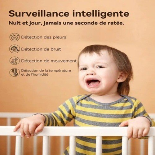 Caméra Bébé Wi‑Fi Cococam 2K – Vision Nocturne, Pleurs, Rotation 355°/120° - Image 7