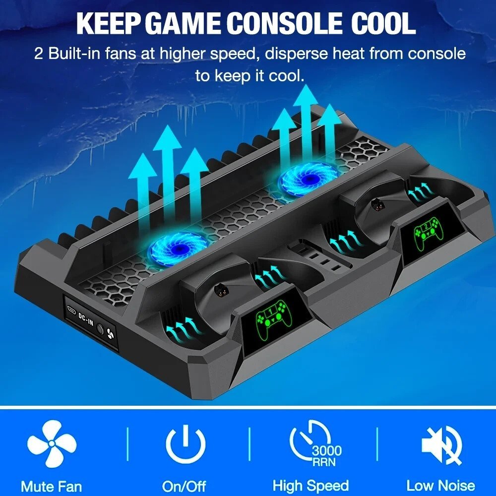 Support de refroidissement│Station de charge│Manettes Playstation 4│Série P4 - Image 6