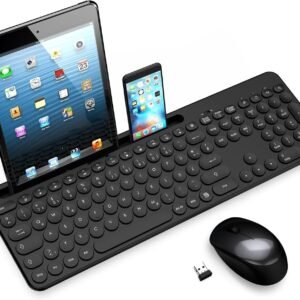 Clavier Souris sans fil, ergonomique, QWERTZ PC sans fil Leadsail K933-Noir