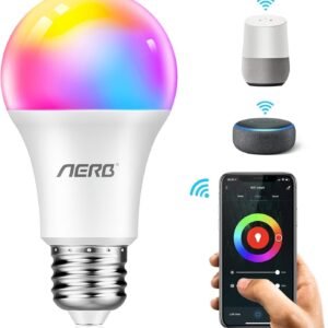 Ampoule connectée AERB│Lot de 2│Smart WiFi E27 Multicolore│Contrôle vocal Alexa