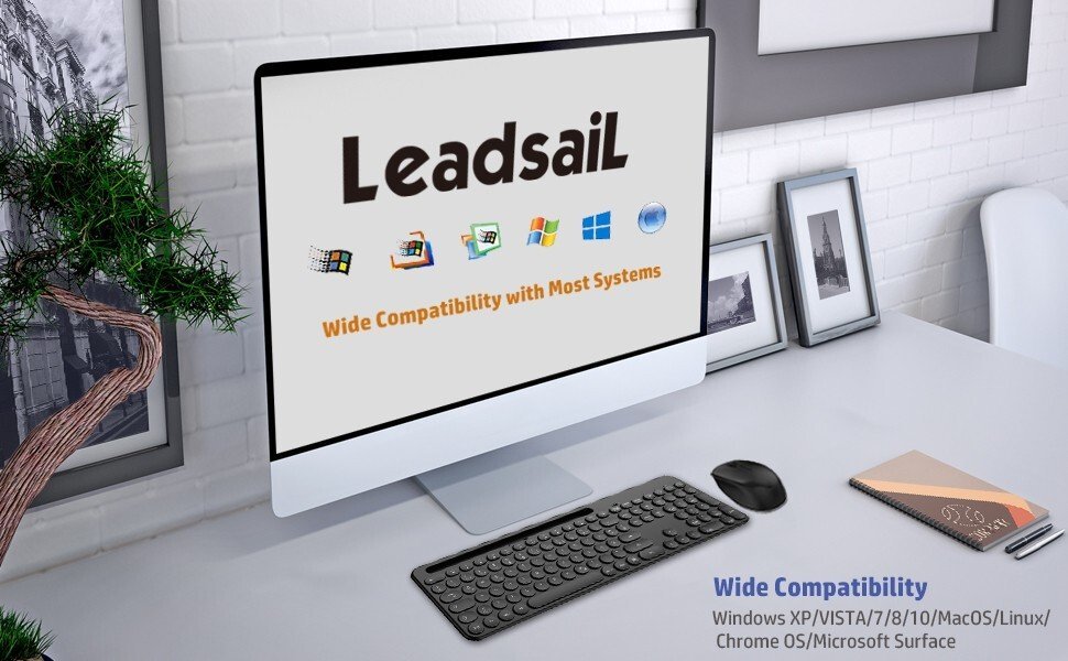 Clavier Souris sans fil, ergonomique, QWERTZ PC sans fil Leadsail K933-Noir - Image 7