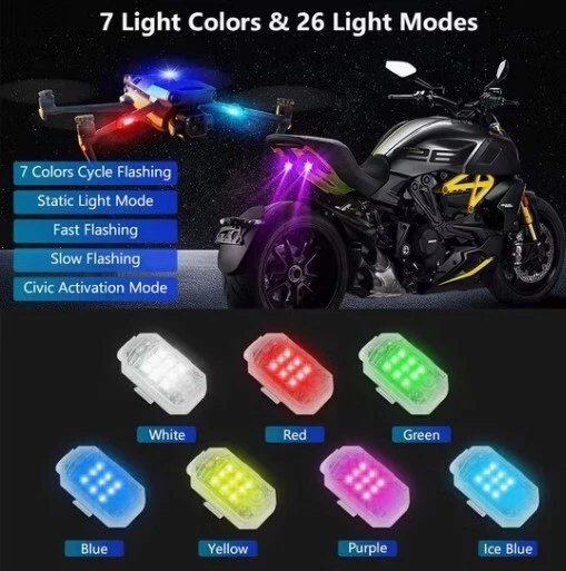 Lumière stroboscopique LED sans fil avec télécommand 7 couleurs, lumières cligno - Image 4