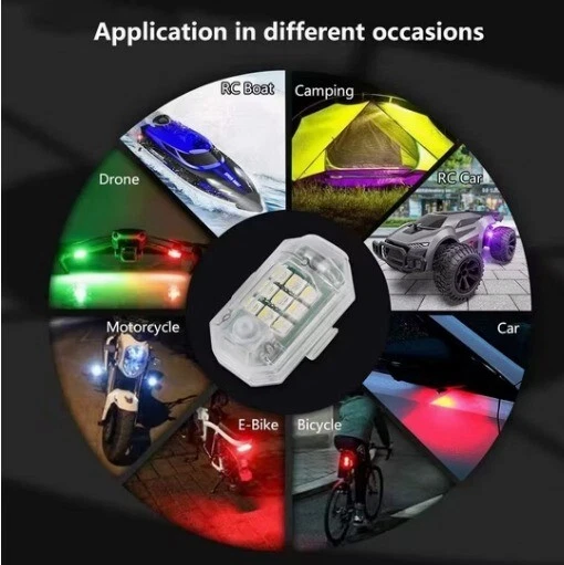 Lumière stroboscopique LED sans fil avec télécommand 7 couleurs, lumières cligno - Image 3