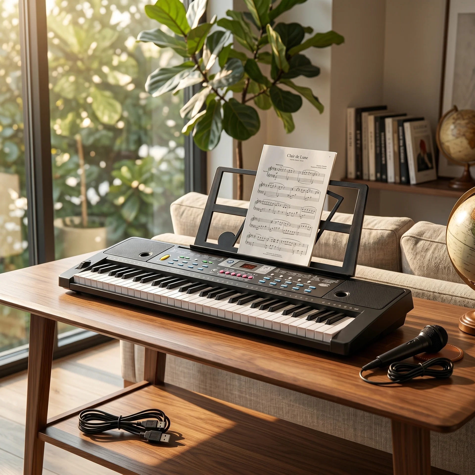 61 Key Electronic Keyboard Piano With Microphone Digital Music Keyboard