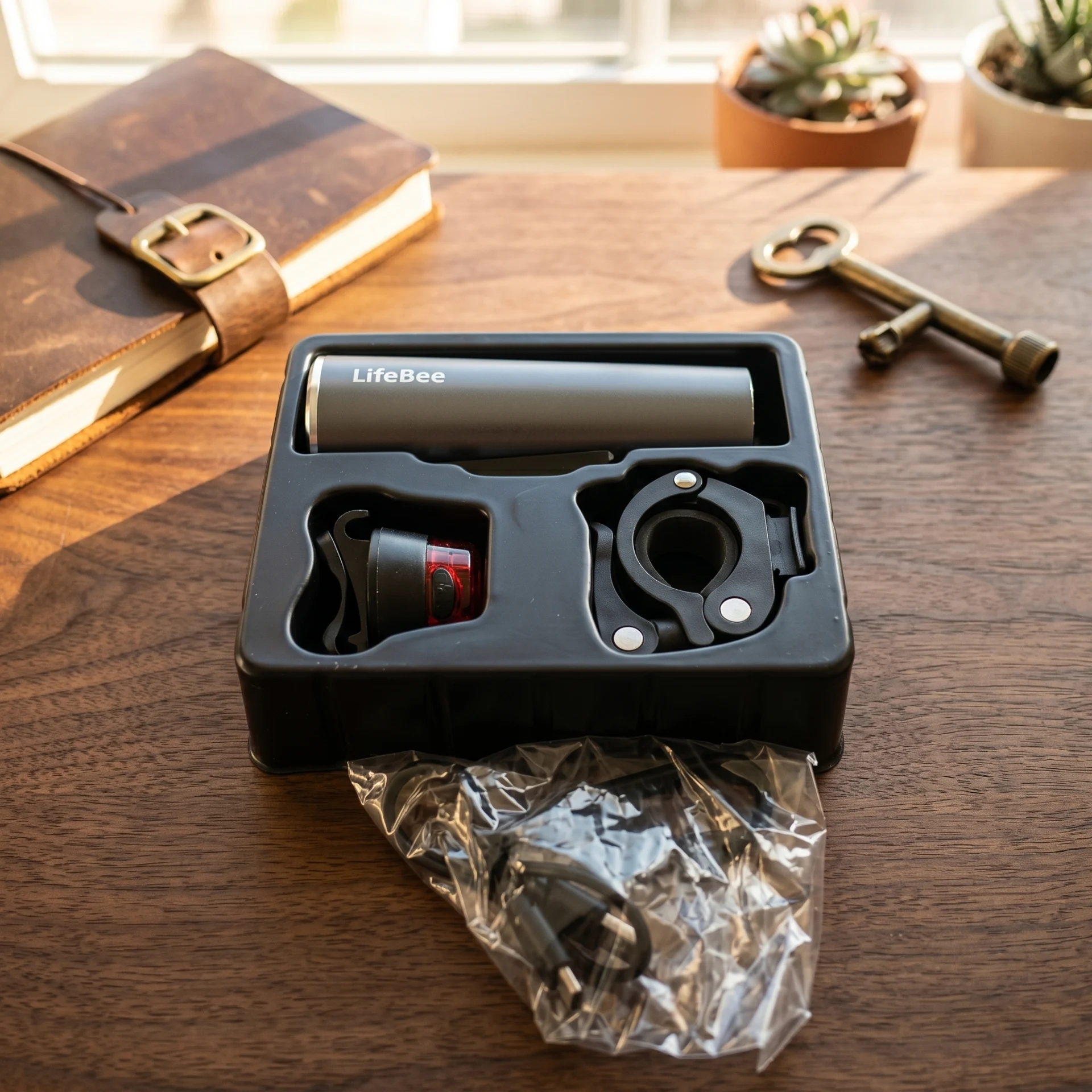 Rechargeable LED Bike Light Kit Bicycle Front Rear Lighting