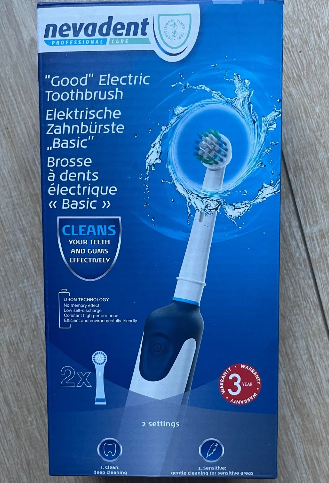 Brosse à dents électrique Nevadent NZAOD 600 B1 • 2 Têtes • Timer IPX4 - Image 4