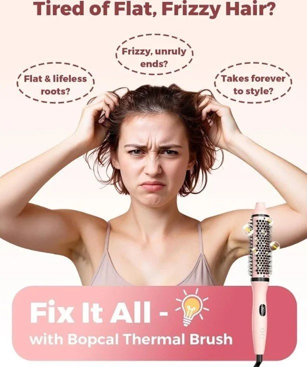 Bopcal MS‑C257 – Brosse Cheveux Thermique 3‑en‑1 Lissage, Boucles & Volume - Image 6
