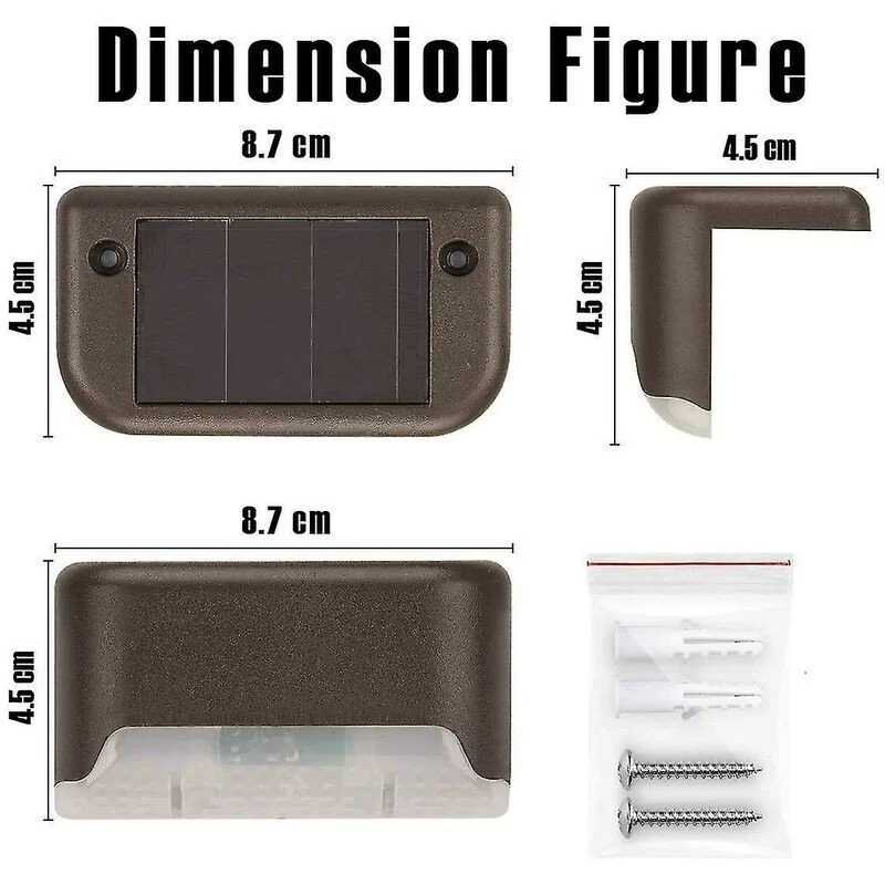 Lot 4 Lampes Solaires LED Extérieur L‑Shape 10 lm – Jardin, Terrasse, Escaliers - Image 2