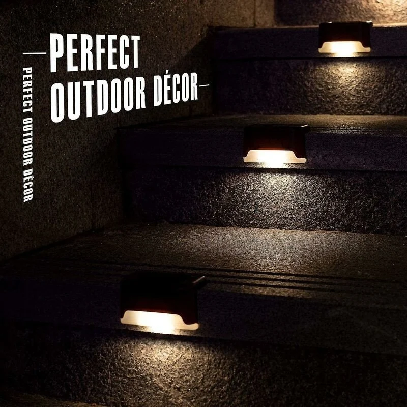 Lot 4 Lampes Solaires LED Extérieur L‑Shape 10 lm – Jardin, Terrasse, Escaliers - Image 4